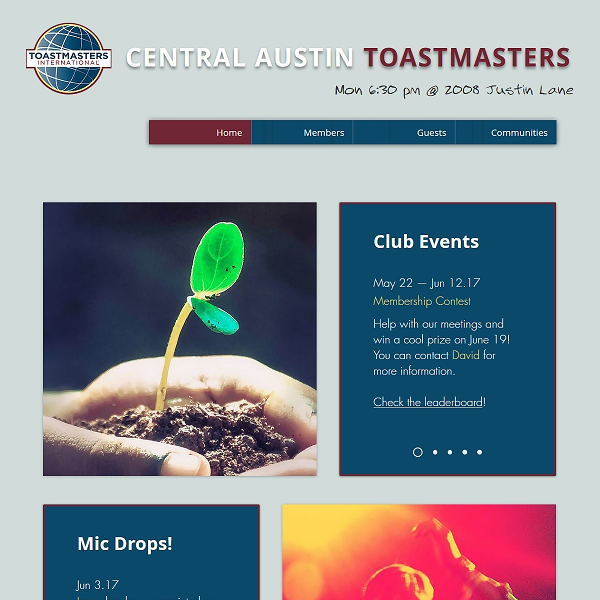 full stack developer for Central Austin Toastmasters